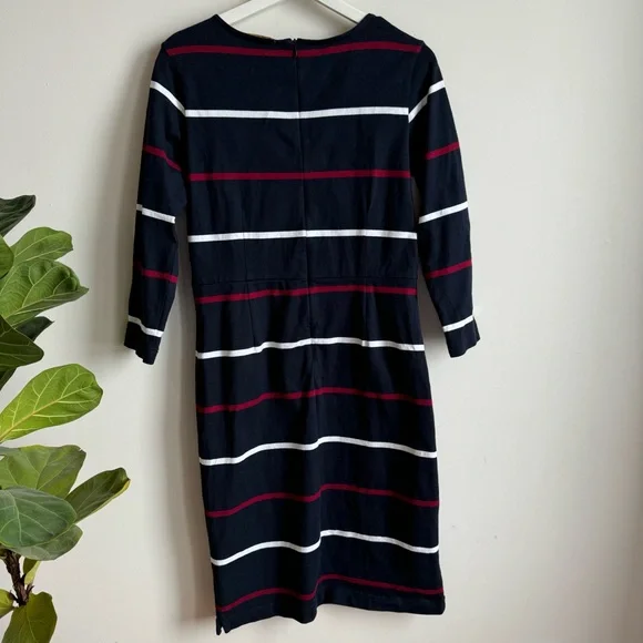 Barbour Oyster Striped Dress Blue Multi Size 6 Cotton - Picture 9 of 14